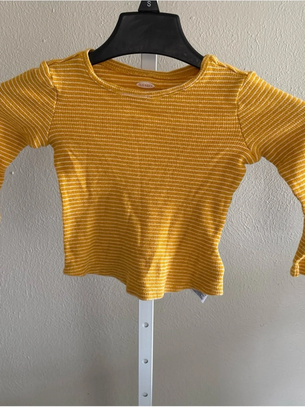 Children's Yellow Striped Long-Sleeve Top - Soft Knit Size 3T